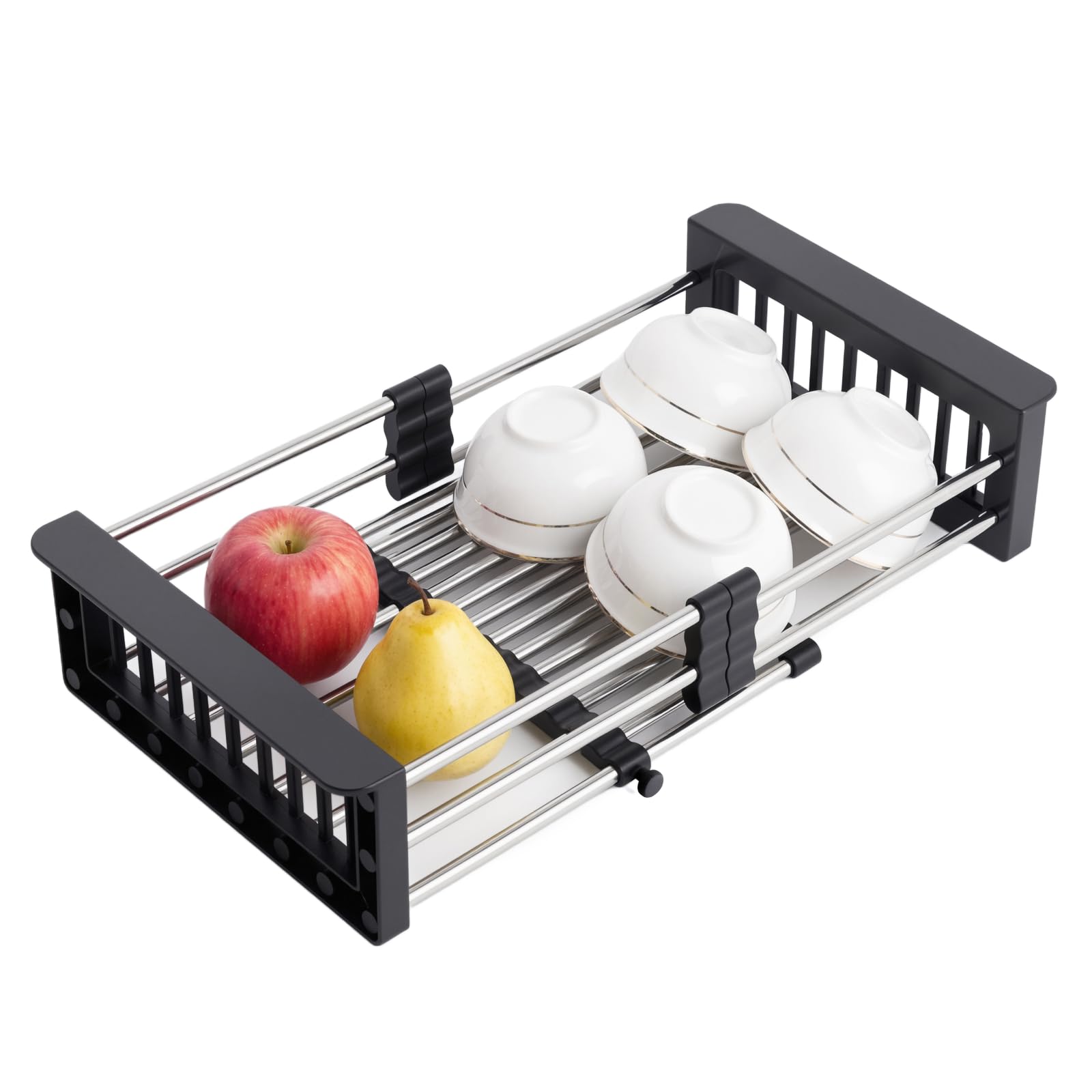 Adivo Expandable Over-Sink Dish Rack – Black