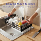 Adivo Expandable Over-Sink Dish Rack – Black, view 7