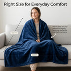 Faunna Navy Fleece Throw Blanket – 120 × 150 cm, view 5