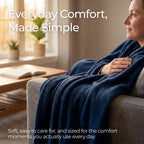 Faunna Navy Fleece Throw Blanket – 120 × 150 cm, view 8