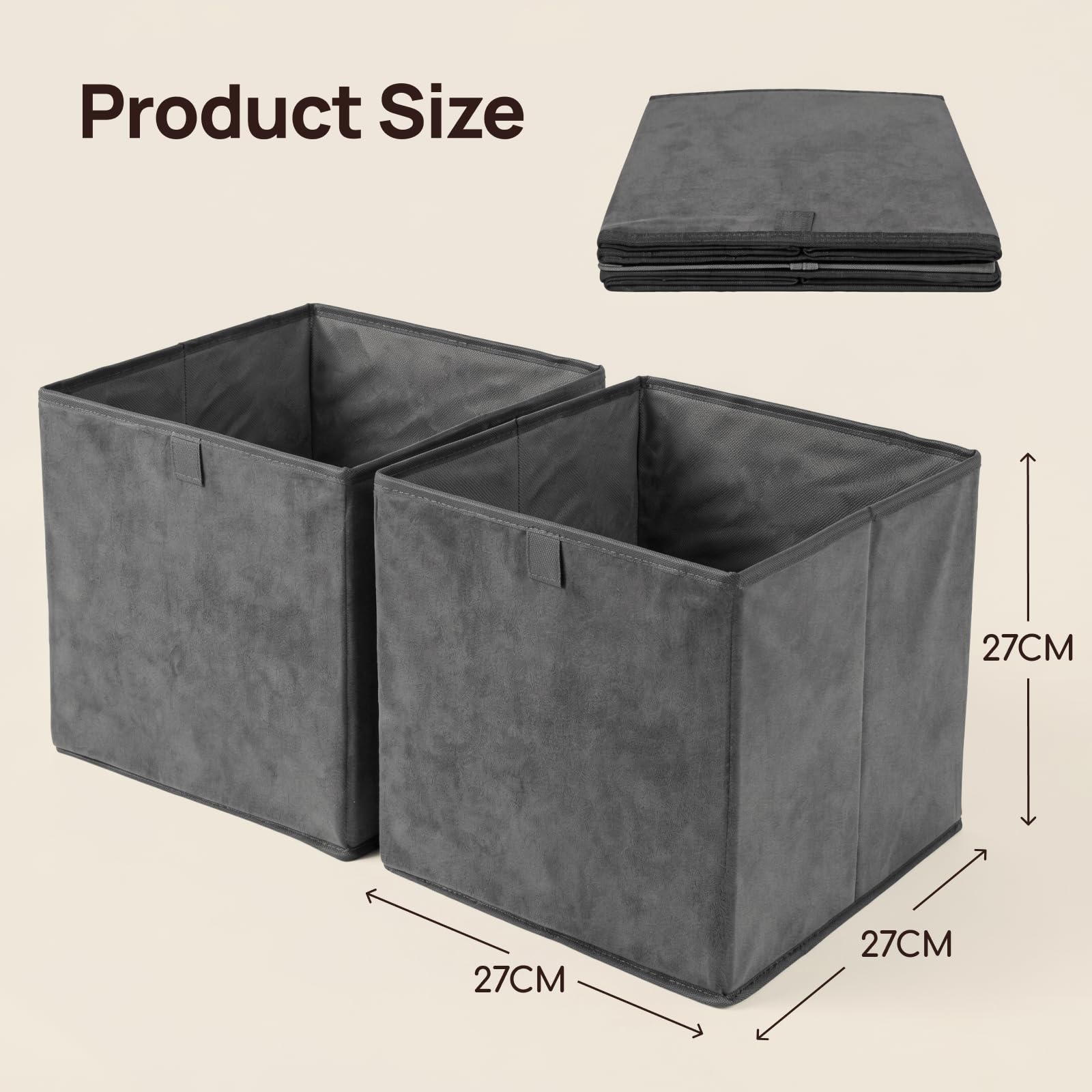 Viviendo Foldable Fabric Storage Bins – 2 Pack, view 8