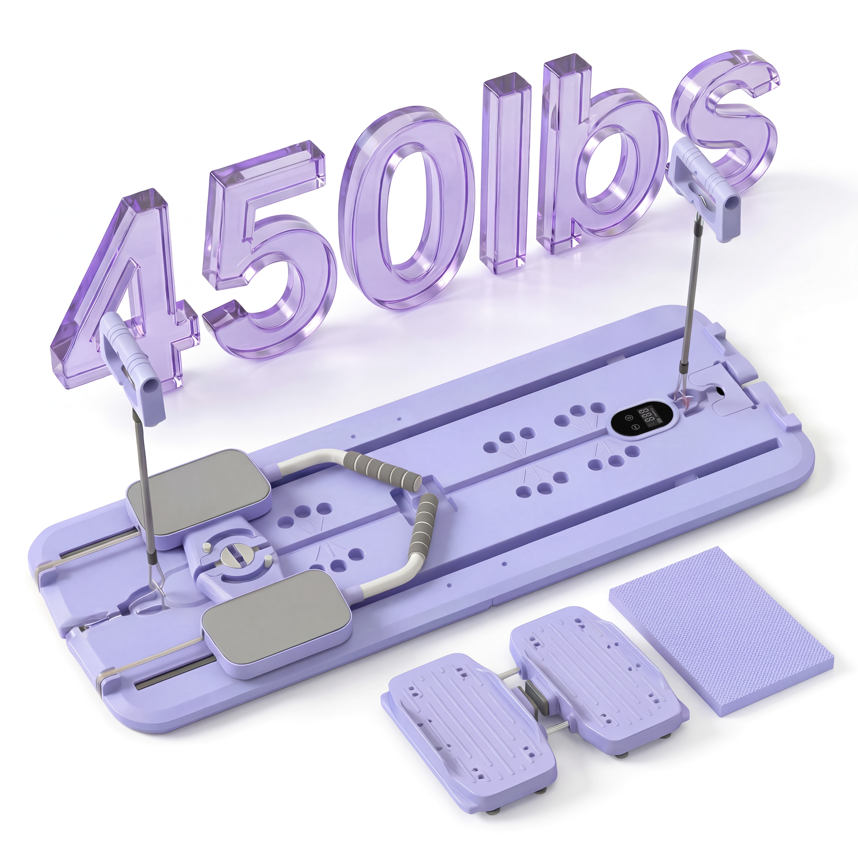 MaxU Foldable Pilates Reformer Board with Counter – Purple