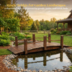 Hortikraft 160 cm Wooden Garden Bridge, view 2