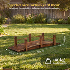 Hortikraft 160 cm Wooden Garden Bridge, view 3