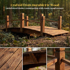 Hortikraft 160 cm Wooden Garden Bridge, view 4