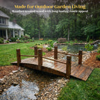 Hortikraft 160 cm Wooden Garden Bridge, view 6