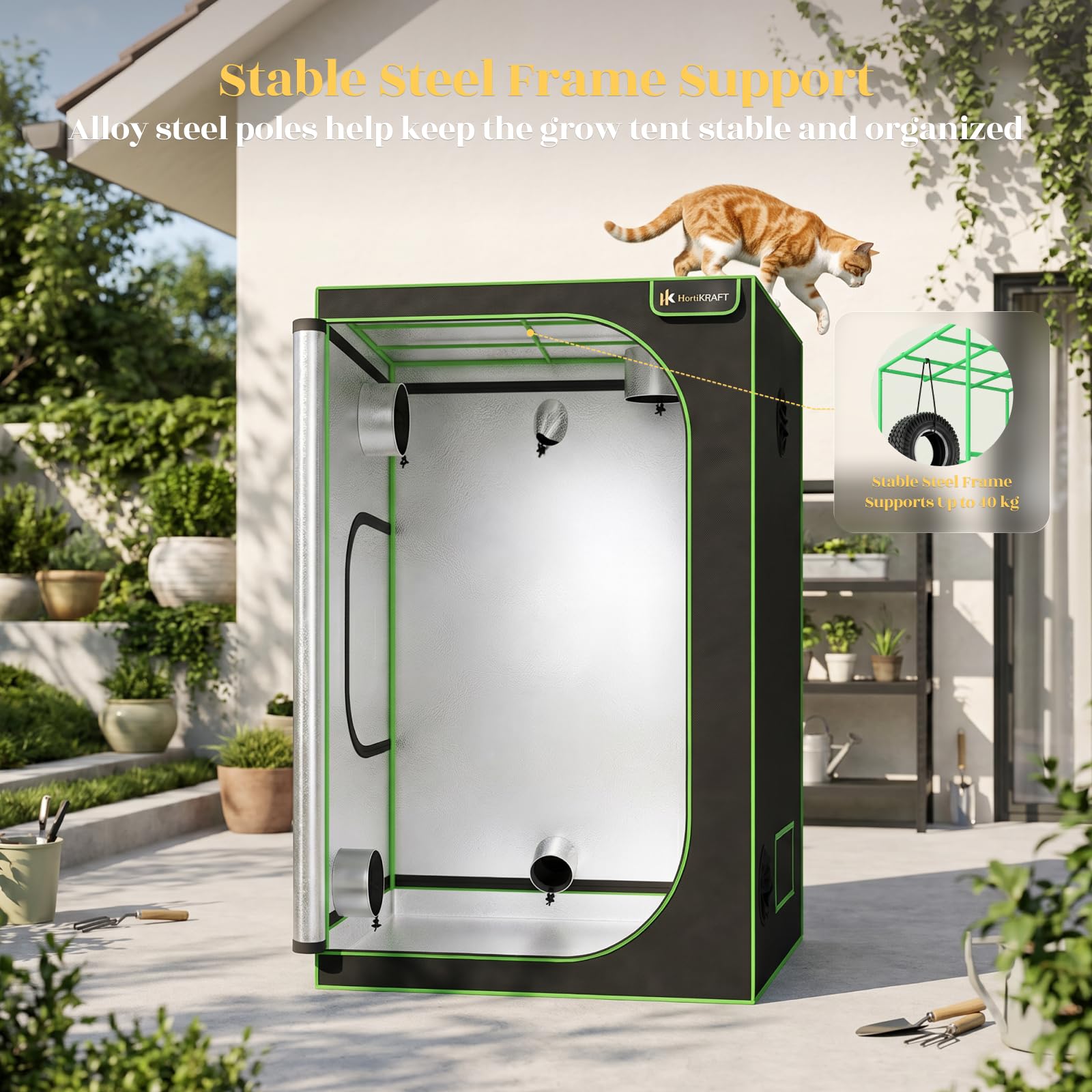 Hortikraft Indoor Grow Tent – 1.2 × 1.2 × 2 m, view 4