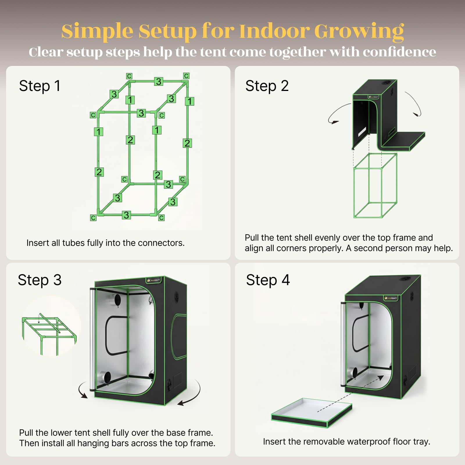 Hortikraft Indoor Grow Tent – 1.2 × 1.2 × 2 m, view 7