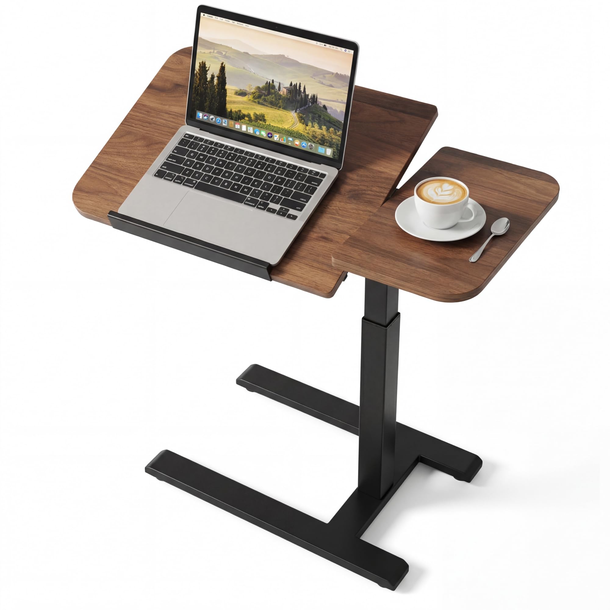 Viviendo Height-Adjustable Overbed Table with Tilting Top – Brown