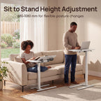 Viviendo Height-Adjustable Overbed Table with Tilting Top – White, view 3