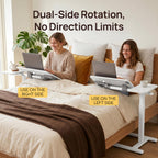Viviendo Height-Adjustable Overbed Table with Tilting Top – White, view 5