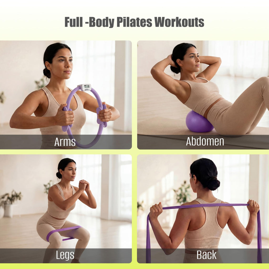 MaxU Pilates Ring Set with Counter and Timer – Purple, view 5