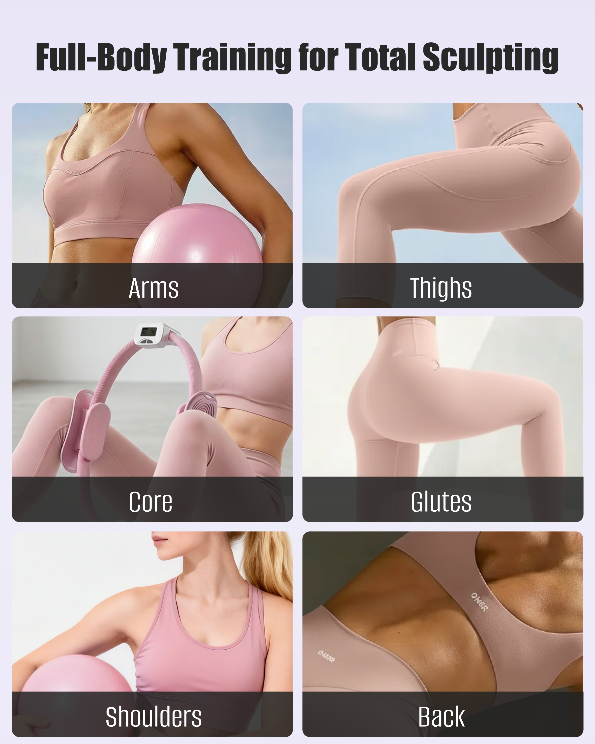 MaxU Pilates Ring Set with Counter and Timer – Pink, view 5