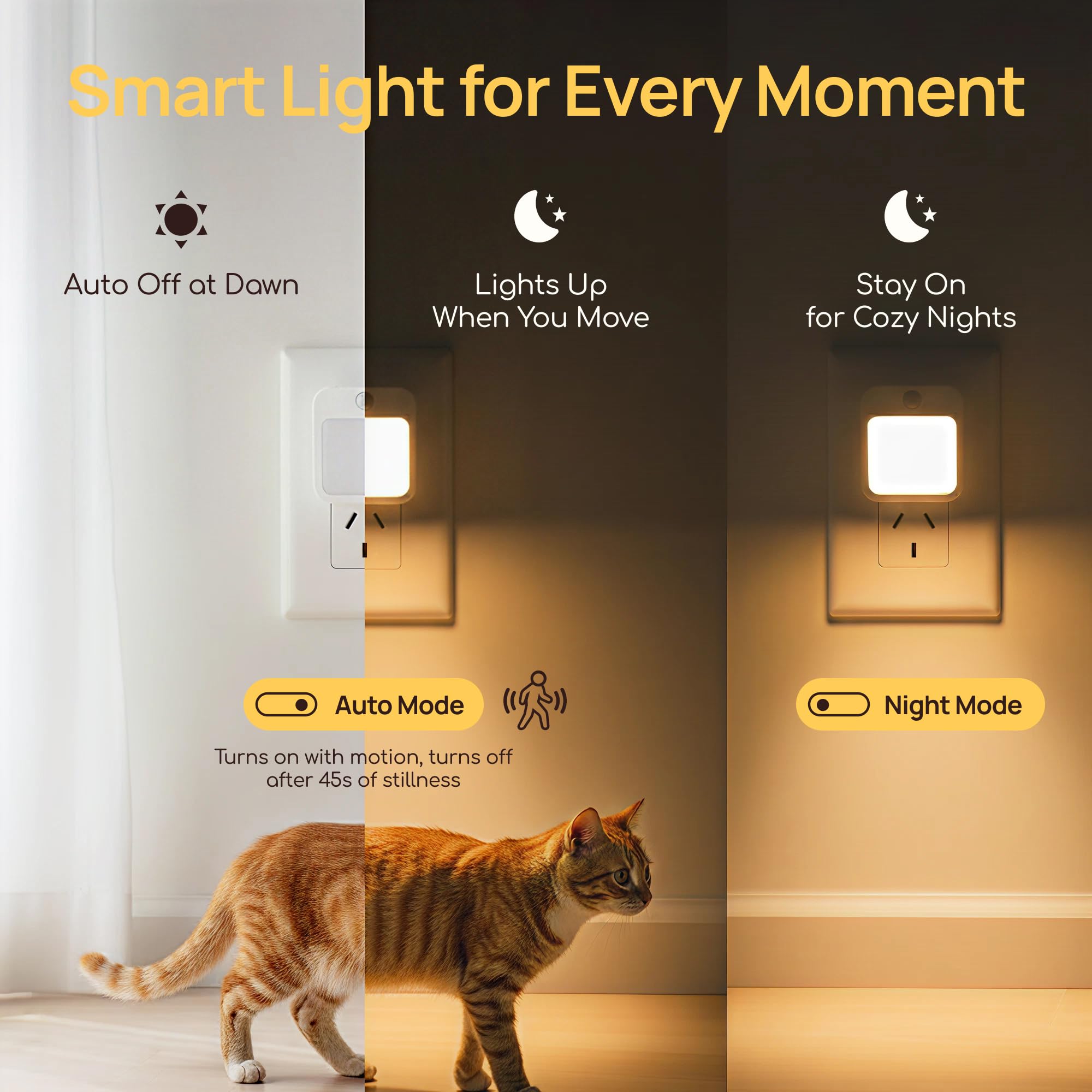 Viviendo Plug-In Motion Sensor Night Lights – 2 Pack, view 3