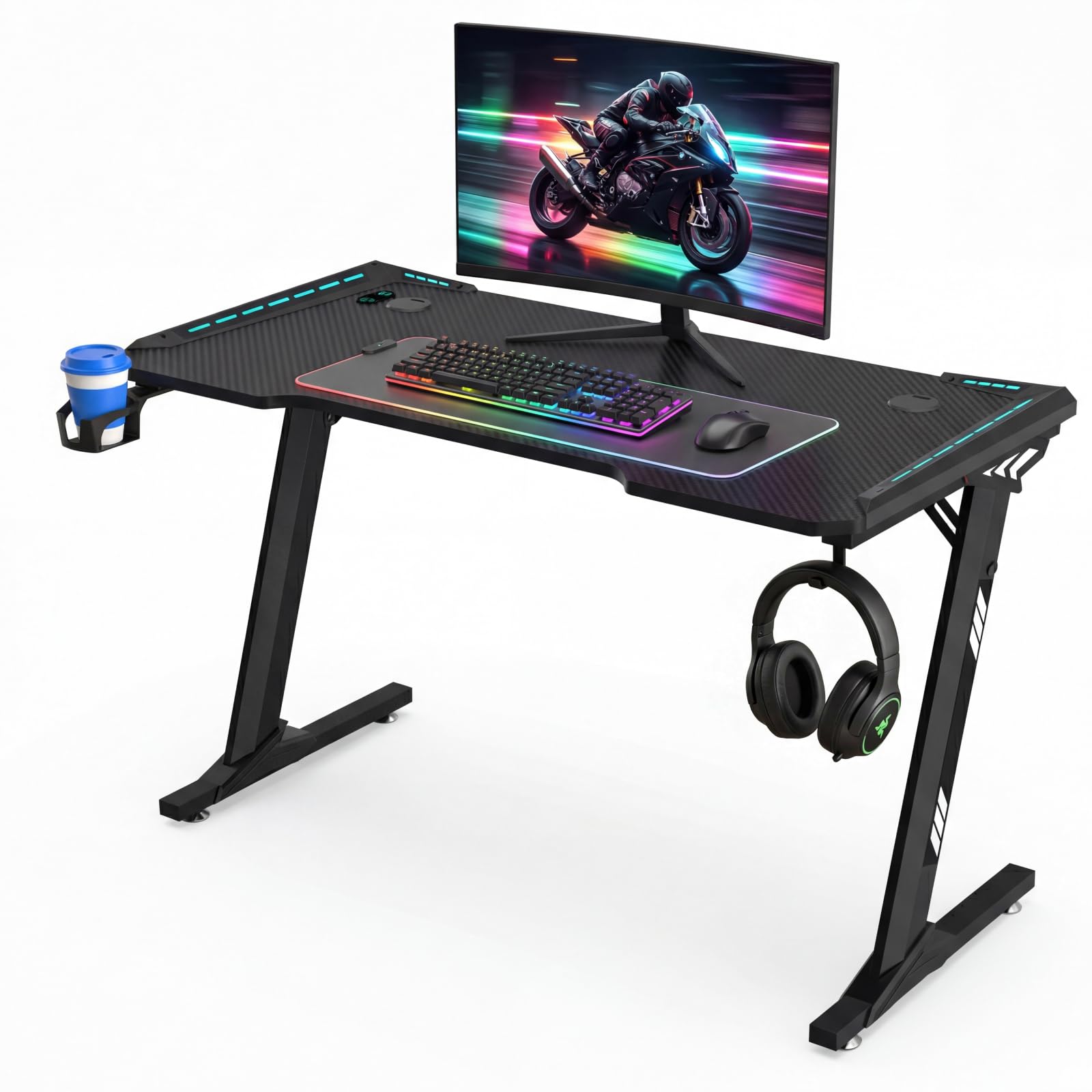 Viviendo RGB Gaming Desk – Black / 140 cm