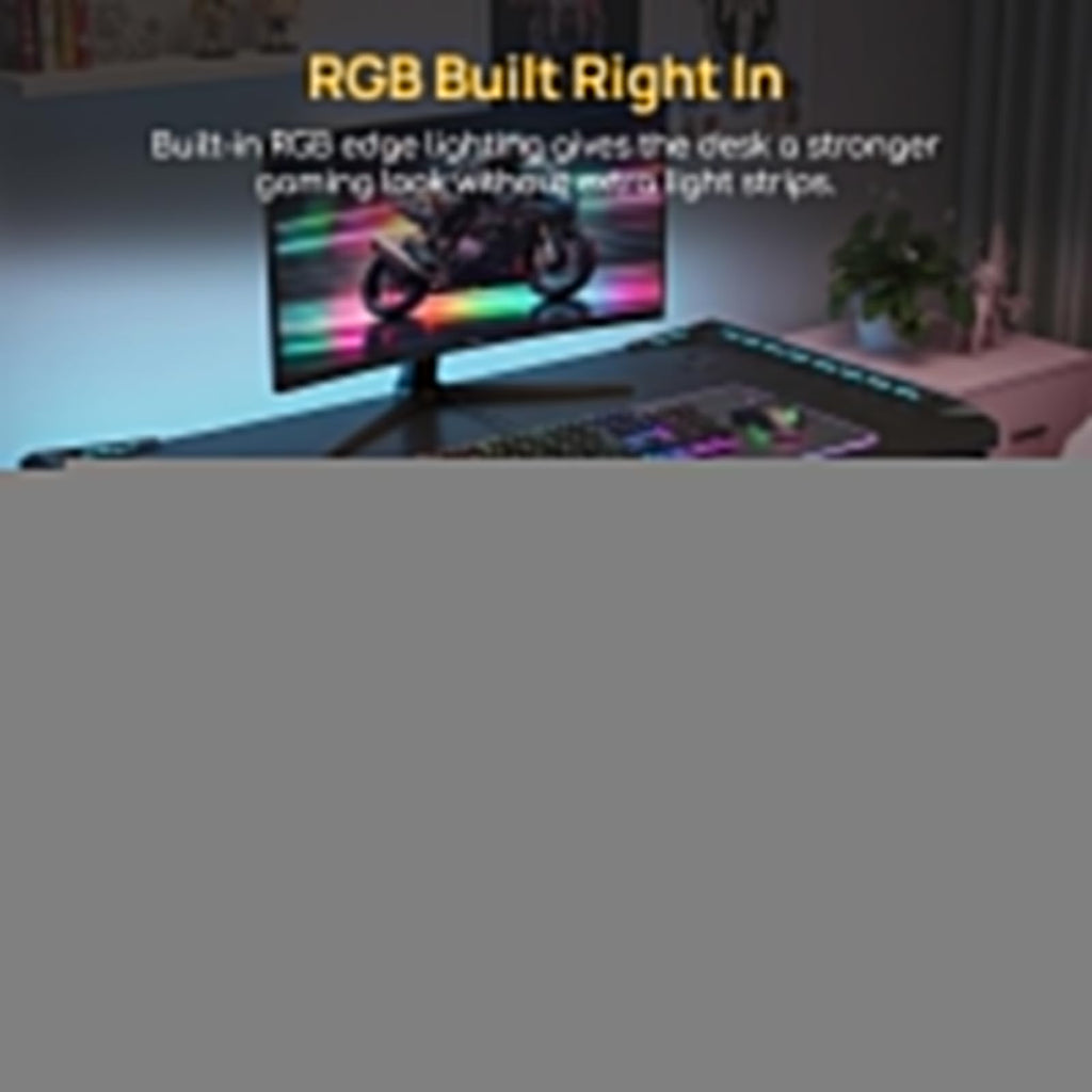 Viviendo RGB Gaming Desk – Black / 140 cm, view 2