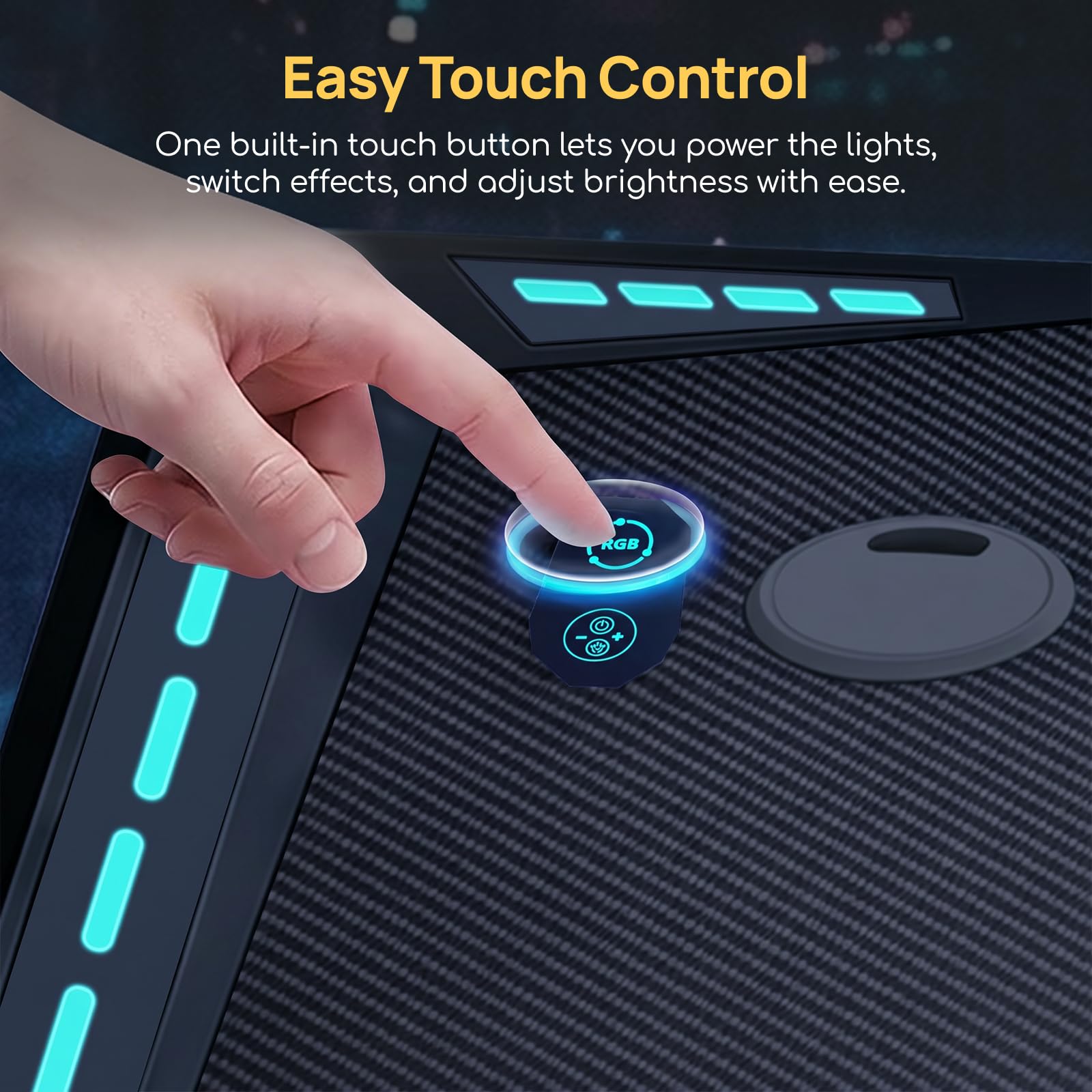 Viviendo RGB Gaming Desk – Black / 140 cm, view 3