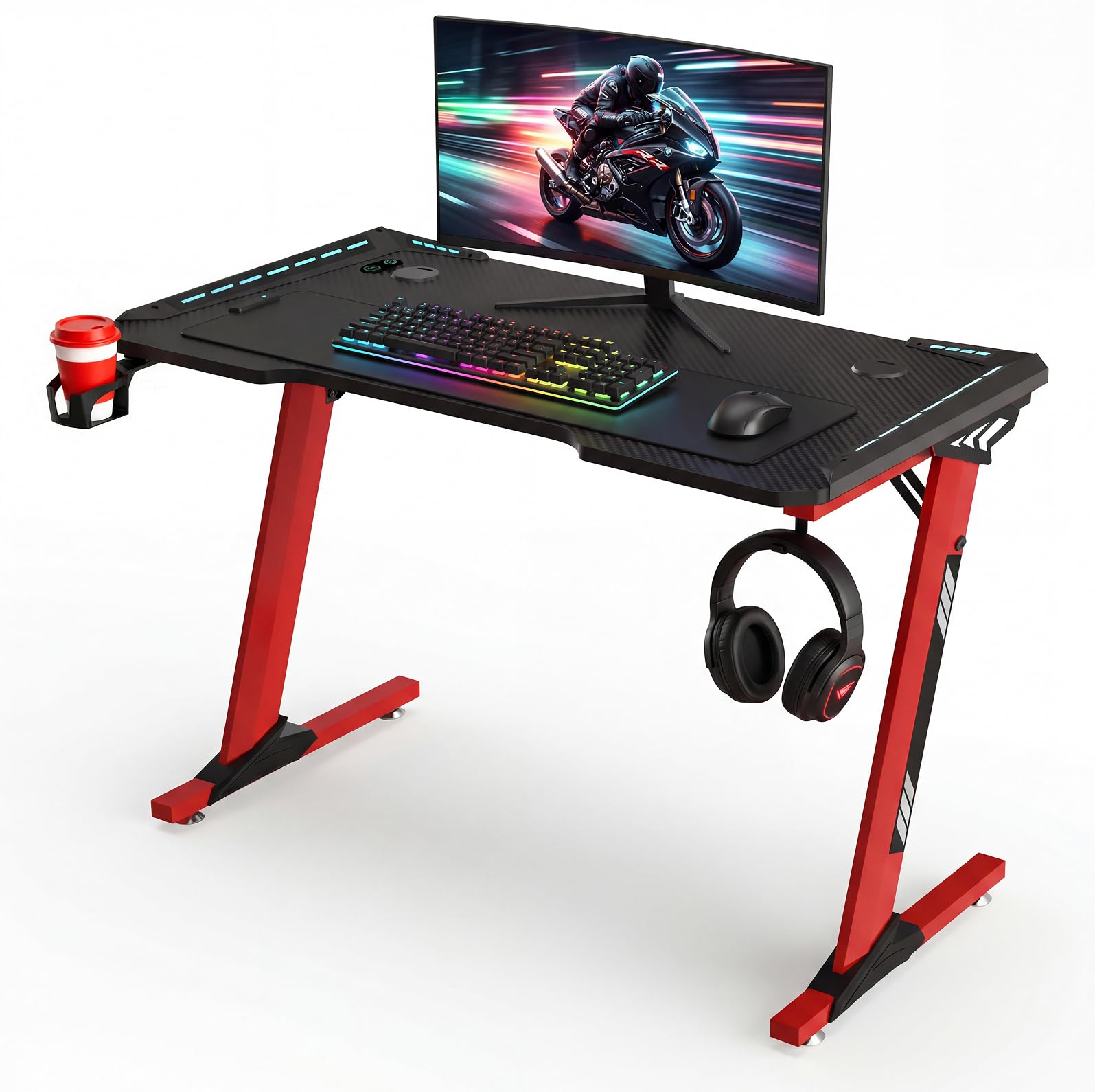 Viviendo RGB Gaming Desk – Red / 120 cm