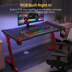 Viviendo RGB Gaming Desk – Red / 120 cm, view 2