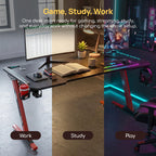 Viviendo RGB Gaming Desk – Red / 120 cm, view 8