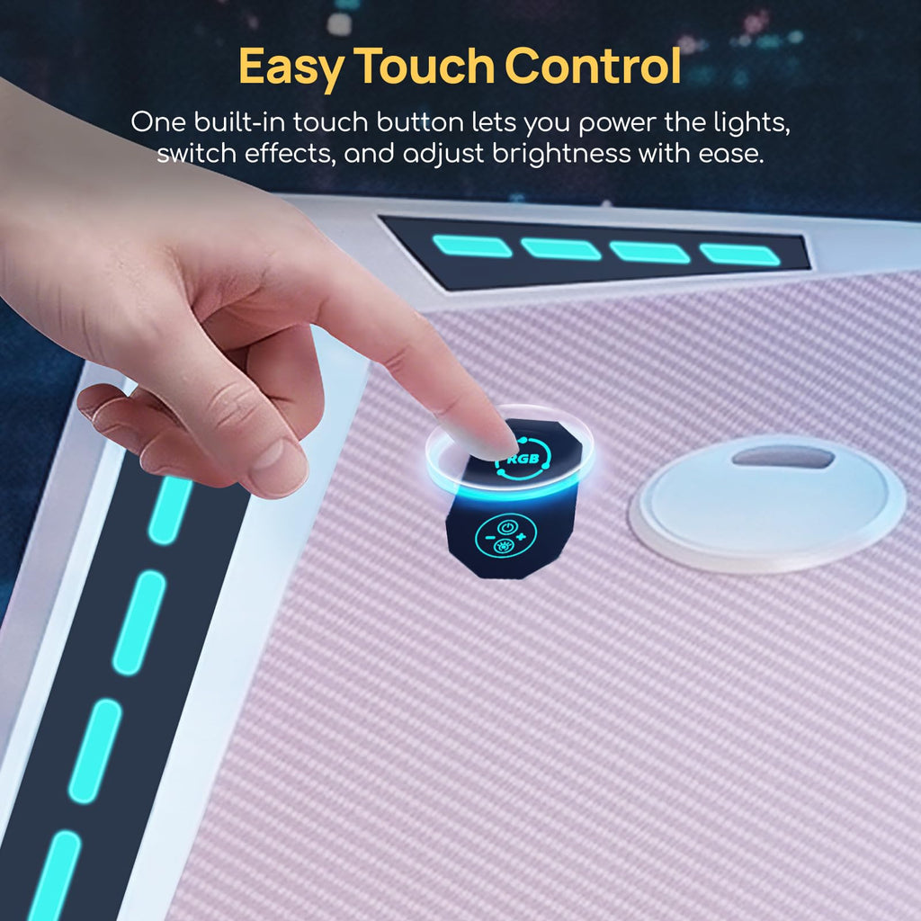 Viviendo RGB Gaming Desk – Pink / 120 cm, view 3