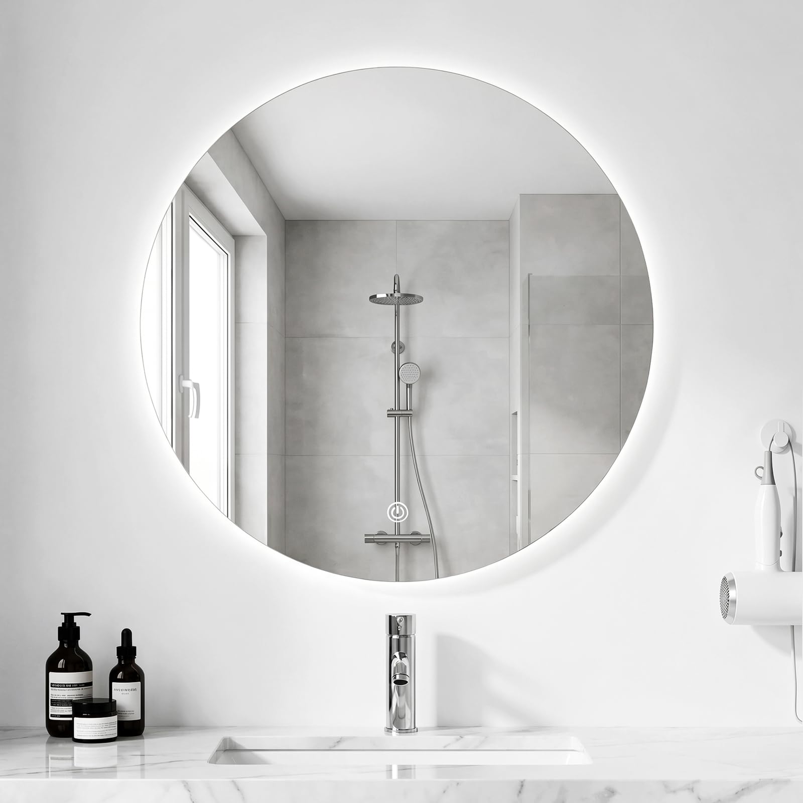 Viviendo Round LED Bathroom Mirror – 70 cm