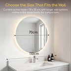 Viviendo Round LED Bathroom Mirror – 70 cm, view 6