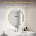 Viviendo Round LED Bathroom Mirror – 80 cm, view 6