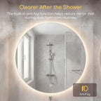 Viviendo Round LED Bathroom Mirror – 90 cm, view 2