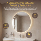 Viviendo Round LED Bathroom Mirror – 90 cm, view 8