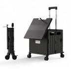 Viviendo 65 L Foldable Shopping Trolley with Sliding Lid – Black