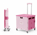 Viviendo 65 L Foldable Shopping Trolley with Sliding Lid – Pink