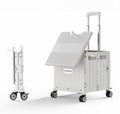 Viviendo 65 L Foldable Shopping Trolley with Sliding Lid – White