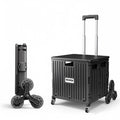 Viviendo 65 L Foldable Shopping Trolley with Stair-Climbing Wheels – Black