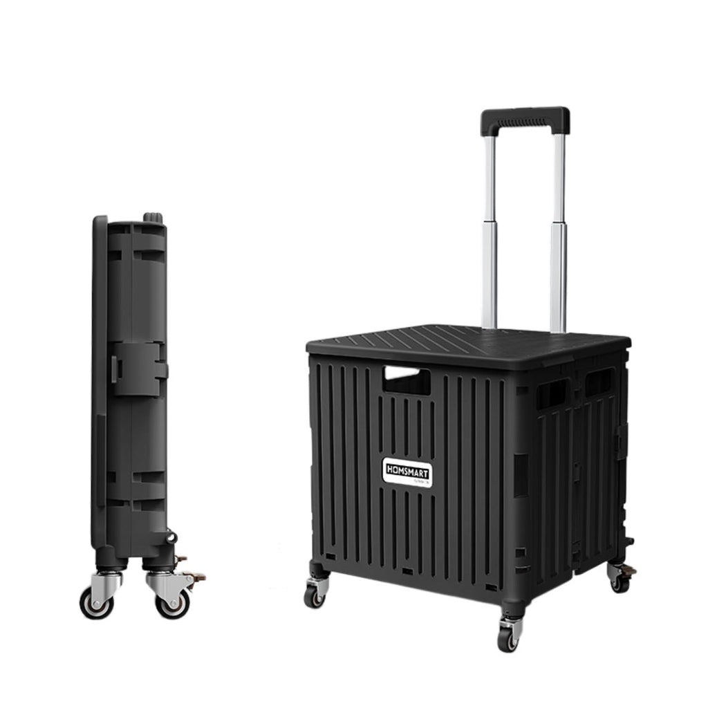 Viviendo 65 L Foldable Shopping Trolley with Swivel Wheels – Black