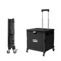 Viviendo 65 L Foldable Shopping Trolley with Swivel Wheels – Black