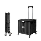 Viviendo 65 L Foldable Shopping Trolley with Swivel Wheels – Black