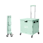 Viviendo 65 L Foldable Shopping Trolley with Swivel Wheels – Green