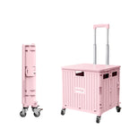 Viviendo 65 L Foldable Shopping Trolley with Swivel Wheels – Pink