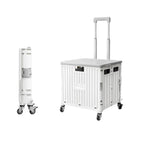 Viviendo 65 L Foldable Shopping Trolley with Swivel Wheels – White