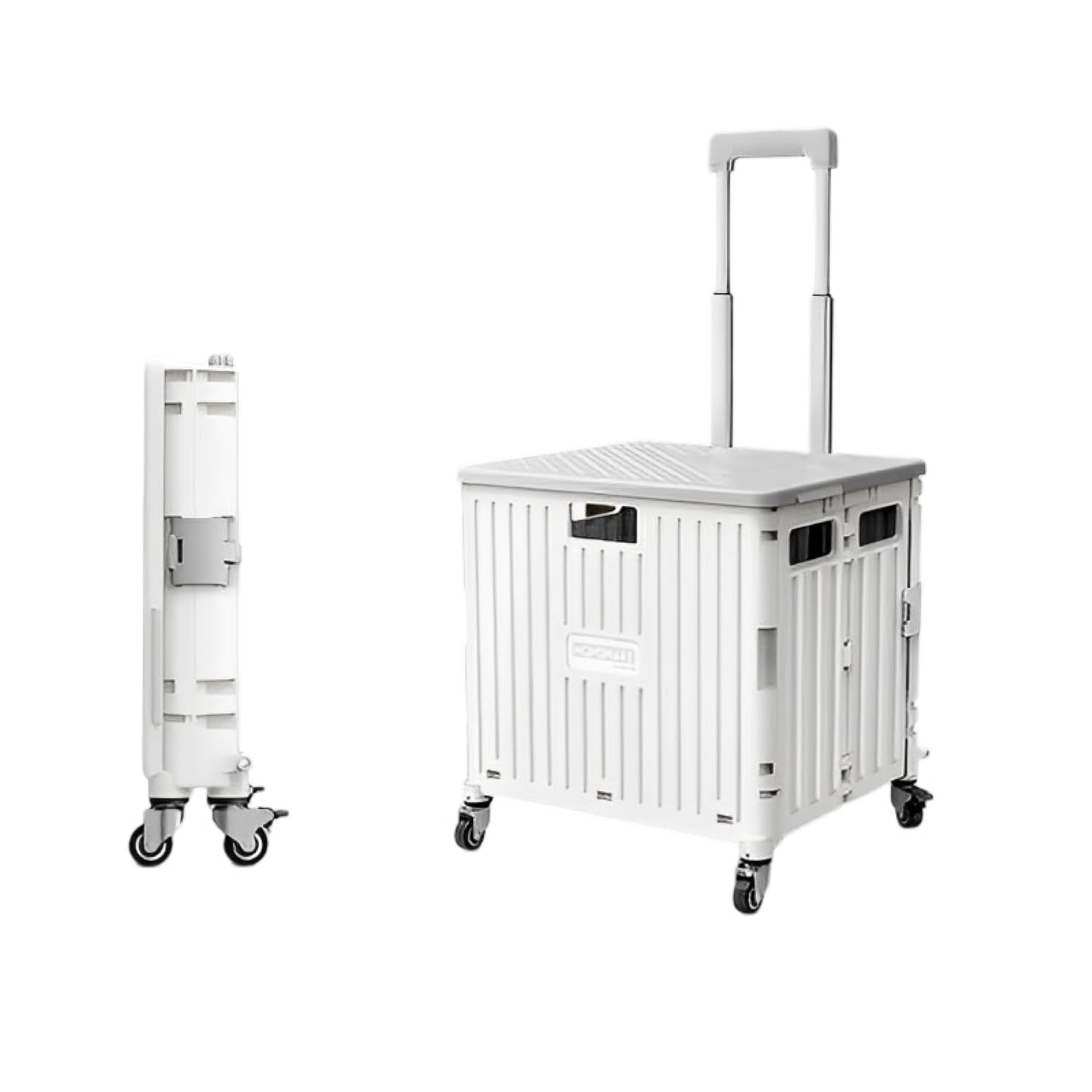 Viviendo 65 L Foldable Shopping Trolley with Swivel Wheels – White