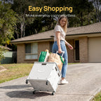 Viviendo 65 L Foldable Shopping Trolley with Swivel Wheels – White, view 2