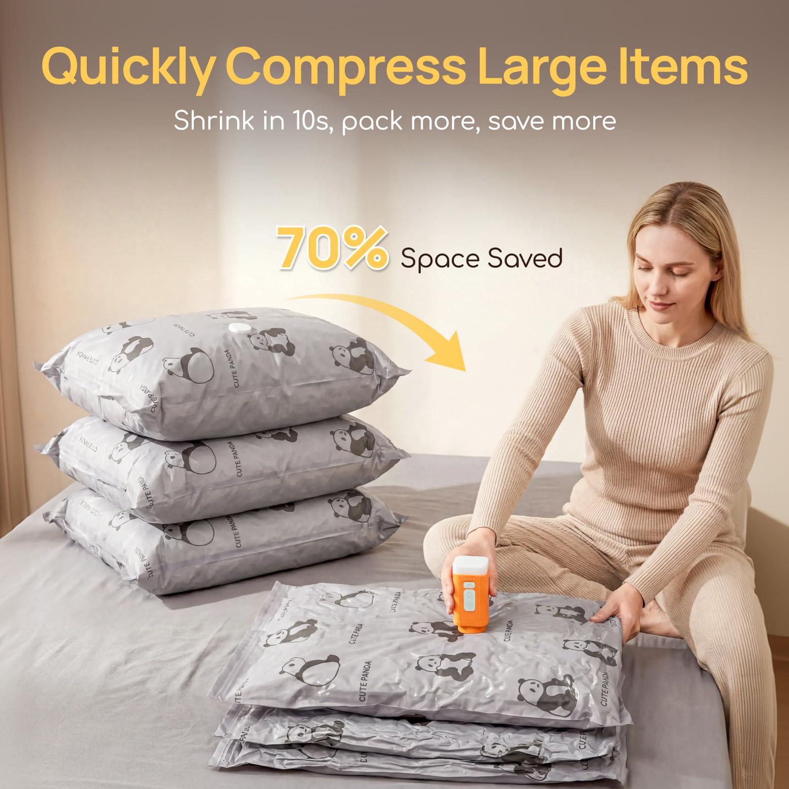 Viviendo Vacuum Storage Bags with Hand Pump – 6 Pack, view 3