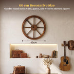 Hortikraft 60 cm Wooden Wagon Wheel Garden Decor, view 3