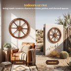 Hortikraft 60 cm Wooden Wagon Wheel Garden Decor, view 5